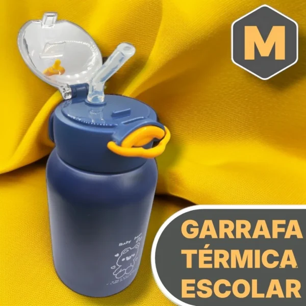 Ducky™ Garrafa Térmica Infantil 480ml Canudo Inox